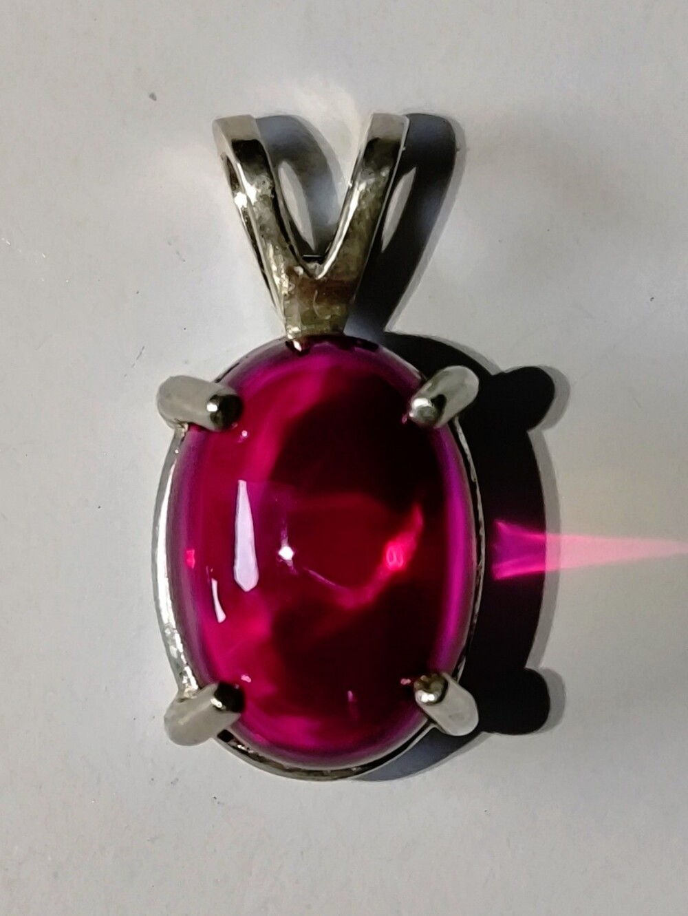 Blood Red Lab Ruby In Sterling Silver Pendant